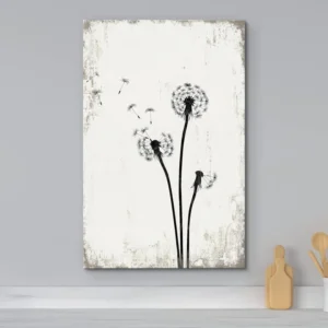 Dandelion Whimsy Minimalist Neutral Vintage