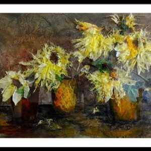 Three Pots of Sunflowers Framed Print