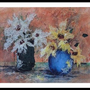 Two Vases of Flowers Framed Print