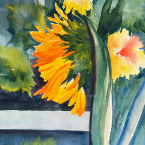 Shy Sunflowers - Original Watercolor