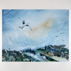 Raging Sea with Gull