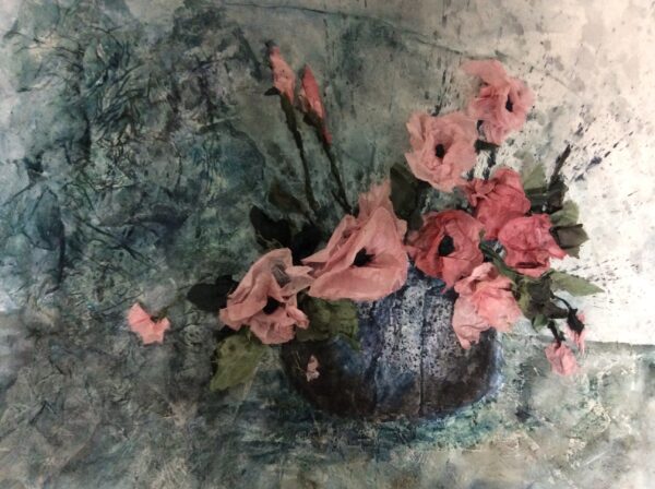 Renascence Flowers in Grey Lace Pot