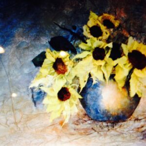 Sunflower Blue Vase	SL-1020 Sold/ Prints Available